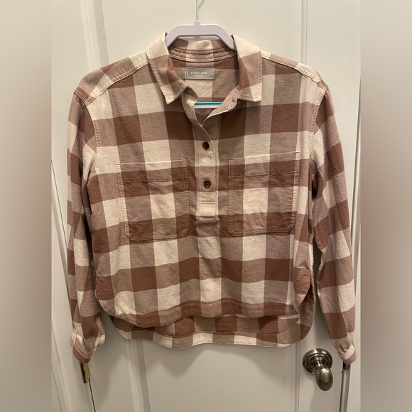 LIKE NEW Everlane Organic Cotton Flannel Popover Shirt Gingham - Picture 6 of 7